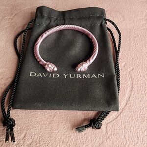 Brand New 5mm Rose Aluminum David Yurman Cable Bracelet. Size Small.